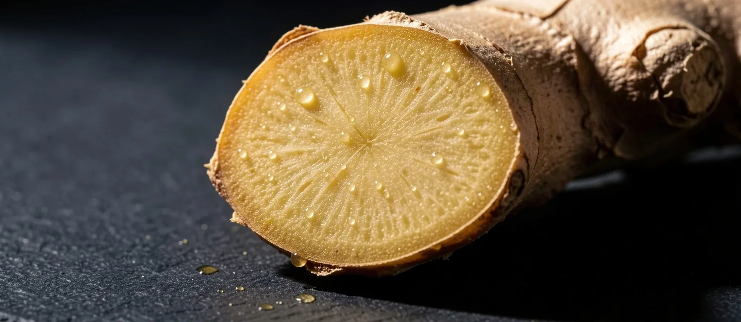 Macro view of ginger root